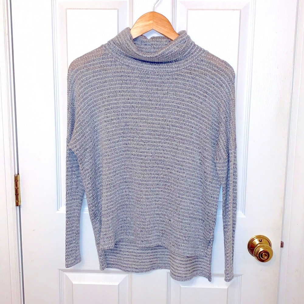 Gray turtleneck sweater